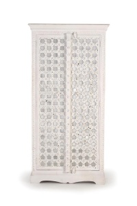 DULAP SCULPTAT ISABEL1156, ALB, LEMN DE MANGO, STIL VINTAGE G&C