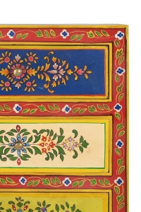 DULAPIOR 6094, MULTICOLOR, LEMN MASIV DE MANGO CU MOTIVE REALIZATE MANUAL, STIL VINTAGE G&C - Img 5