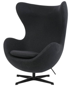 FOTOLIU CONFORTABIL EGG CLASSIC, GRI INCHIS 5/NEGRU, DIN CASMIR SI METAL, STIL MODERN B2