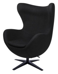 FOTOLIU CONFORTABIL EGG SZEROKI, NEGRU 4/NEGRU, DIN CASMIR SI METAL, STIL MODERN