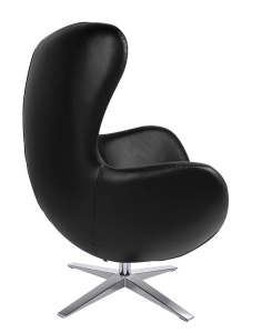 FOTOLIU CONFORTABIL EGG SZEROKI, NEGRU/CROM, DIN PIELE ECOLOGICA SI METAL, STIL MODERN - Img 3