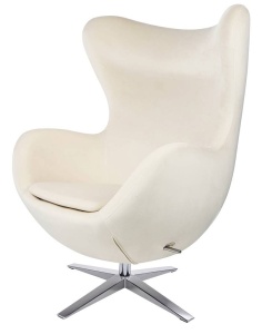 FOTOLIU CONFORTABIL EGG SZEROKI VELVET, BEJ 56/CROM, DIN CATIFEA SI METAL, STIL MODERN B2