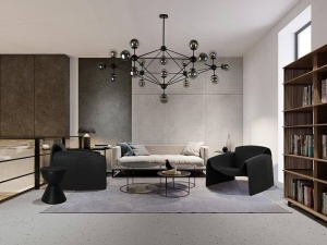 FOTOLIU CONFORTABIL FLESSI, NEGRU, TAPITAT CU PIELE ECOLOGICA, STIL MODERN B2