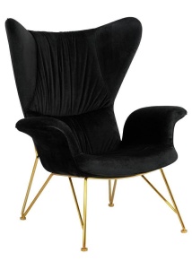 FOTOLIU CONFORTABIL SHRIMP, NEGRU/AURIU, DIN CATIFEA SI METAL, STIL MODERN B2