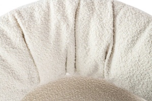 FOTOLIU LOW TEDDY, ALB/MARO, TAPITERIE DIN TEXTIL PLUSAT, STIL MODERN, B2 - Img 6