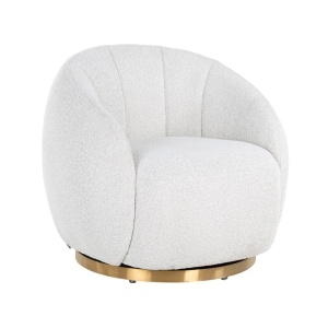 FOTOLIU ROTATIV JAGO, S4530, ALB BOUCLE, CONFECTIONAT DIN METAL, SPUMA, LEMN SI 100% POLIESTER TEDDY, STIL MODERN