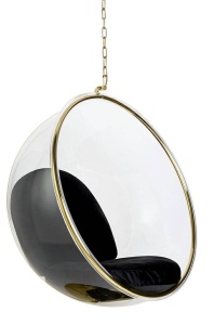FOTOLIU SUSPENDAT BUBBLE, NEGRU/TRANSPARENT/AURIU, DIN ACRIL SI CATIFEA, STIL MODERN