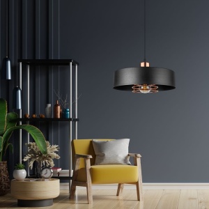 Lampă suspendată APP1246-1CP Black/Rose gold - Img 3