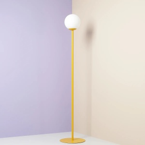 LAMPADAR PINNE, 162 CM, GALBEN, DIN STICLA SI METAL, STIL MODERN - Img 3
