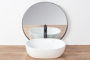 LAVOAR REA AMELIA, ALB, 48 CM, DIN CERAMICA, CALITATE SUPERIOARA - Img 2