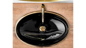 LAVOAR REA MERYL, NEGRU/AURIU, 60 CM, DIN CERAMICA, CALITATE SUPERIOARA - Img 4