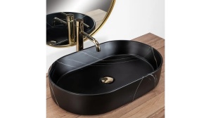 LAVOAR REA NADIA, STONE, 61 CM, NEGRU MAT, DIN CERAMICA, CALITATE SUPERIOARA