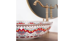 LAVOAR REA PERU, 40 CM, MULTICOLOR, DIN CERAMICA, CALITATE SUPERIOARA - Img 5