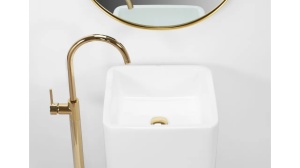 LAVOAR REA STATIV HOLLY, 85 CM, ALB, DIN CERAMICA, CALITATE SUPERIOARA - Img 3
