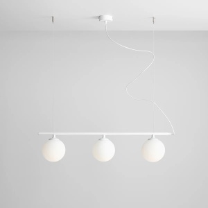 LUSTRA BERYL, 3 BRATE, 120 CM, ALBA, DIN STICLA SI METAL, STIL MODERN