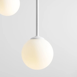 LUSTRA BOSSO, 3 BRATE, 200 CM, ALBA, DIN STICLA SI METAL, STIL MODERN - Img 2