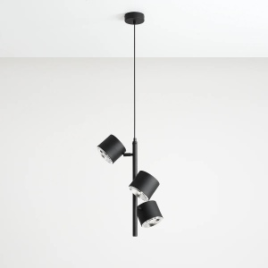 LUSTRA BOT, 3 BRATE, 120 CM, NEAGRA, DIN METAL, STIL MODERN