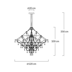 LUSTRA CONSTELATION 120, DIN METAL, ARGINTIE, STIL MODERN - Img 2
