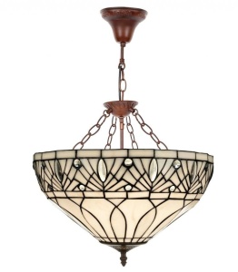 LUSTRA DEOSEBITA TIFFANY 40CM, COD 2019-40+C4, DIN METAL SI STICLA