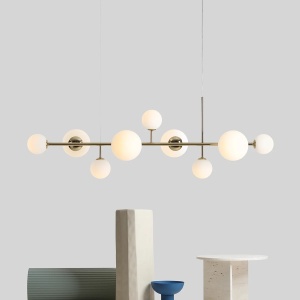 LUSTRA DIONE, 9 BRATE, 200 CM, AURIE, DIN STICLA SI METAL, STIL MODERN