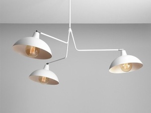 LUSTRA ESPACE, 3 BRATE, 70 CM, ALBA, DIN METAL, STIL MODERN