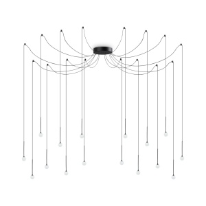 LUSTRA LUCCIOLA SP16, NEGRU, DIN METAL SI ACRIL, STIL MODERN