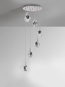 LUSTRA/PLAFONIERA AQUARIA, 39 CM, CROM/TRANSPARENT, DIN METAL SI STICLA, STIL MODERN