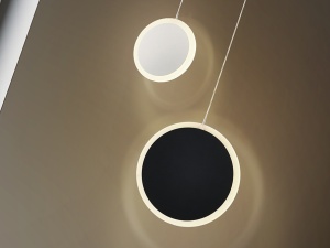LUSTRA/PLAFONIERA DUO, 23 CM, ALB/NEGRU/OPAL, DIN METAL, ALUMINIU SI ACRIL, STIL MODERN - Img 2
