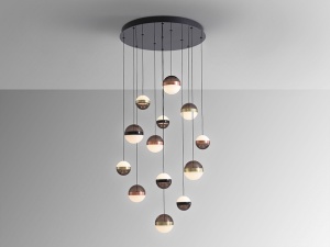 LUSTRA/PLAFONIERA ORBES, CU TELECOMANDA, 80 CM, MULTICOLORA, DIN METAL, POLICARBONAT SI STICLA, STIL MODERN - Img 4