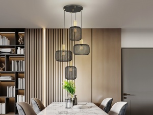 LUSTRA/PLAFONIERA OSIRIS, 58 CM, NEGRU MAT/AURIU, DIN METAL, STIL MODERN