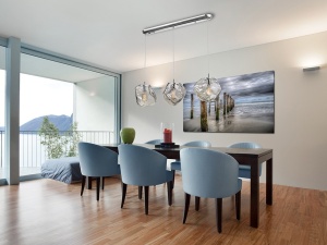 LUSTRA/PLAFONIERA PETRA, 100 CM, CROM/FUMURIU, DIN METAL SI STICLA, STIL MODERN - Img 2