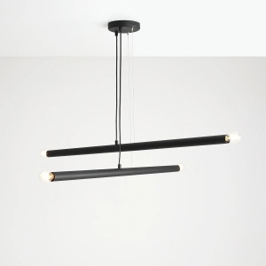 LUSTRA TUBO 4, 2 BRATE, 105 CM, NEAGRA, DIN METAL, STIL MODERN