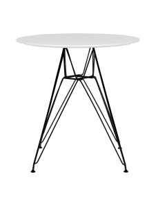 MASA ALBA DIN MDF CU BAZA DIN OTEL NEGRU DSR FI 70 BLACK STIL MODERN B2