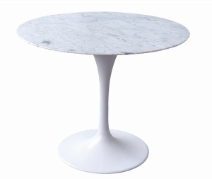 MASA ALBA TULIP MARBLE 100 CARRARA, CONFECTIONATA DIN MARMURA ITALIANA SI METAL, STIL MODERN