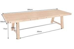 MASA DIN LEMN, FINCA 300CM DIN LEMN DE PIN( SCANDURI), MARO/NATUR, ARTIM GROUP SELECTION - Img 6