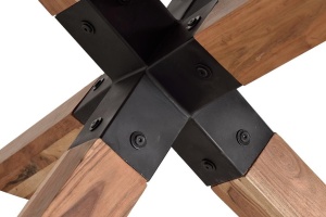 MASA DINING ARISHA 150CM, MARO/NEGRU, LEMN MASIV DE ACACIA SI METAL, STIL INDUSTRIAL G&C - Img 2