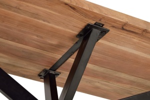MASA DINING BELL 200CM, MARO/NEGRU, LEMN MASIV DE ACACIA SI METAL, STIL INDUSTRIAL G&C - Img 4
