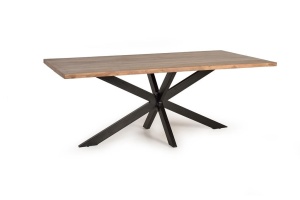 MASA DINING BERNA 180CM, MARO/NEGRU, LEMN MASIV DE ACACIA SI METAL, STIL INDUSTRIAL G&C - Img 6