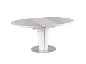 MASA DINING EXTENSIBILA ORBIT CERAMIC WHITE, EFECT DE MARMURA ALB/ALB MAT, DIN MDF, CERAMICA, METAL, STIL MODERN, SIGNAL - Img 5