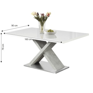 MASA DINING FARNEL, ALB EXTRA LUCIOS/GRI BETON, STIL MODERN, TK - Img 2