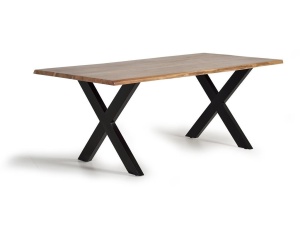 MASA DINING GRACE 180CM, MARO/NEGRU, LEMN MASIV DE ACACIA SI METAL, GINER Y COLOMER - Img 2