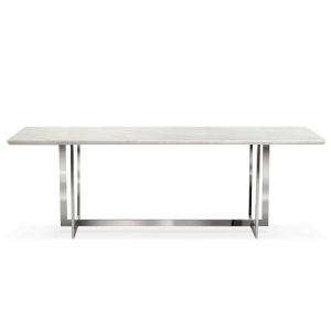 MASA DINING MARBLE 180 CM, EFECT DE MARMURA ALBA/CROM, STIL MODERN, ATR