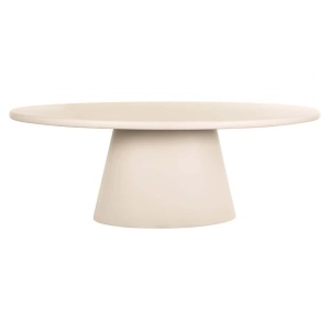 MASA DINING OVALA CLAYTON, 220 CM, BEJ, DIN MDF SI ECO PLASTER, RICHMOND INTERIORS - Img 2