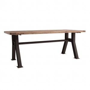 MASA DINING PINSK REF. 24086, DIN LEMN MASIV DE PIN SI METAL, STIL INDUSTRIAL, VIC