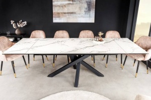 MASA EXTENSIBILA DE LUX 180-220-260CM, METAL, STICLA SI CERAMICA, ASPECT MARMURA, ARTIM GROUP SELECTION
