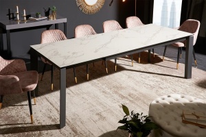 MASA EXTENSIBILA OFFICE, 180-240CM, MODEL X7, CERAMICA/STICLA, ASPECT MARMURA