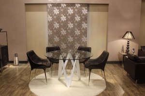 MASA LIVING DIN FIBRA DE STICLA SI STICLA, ALB/TRANSPARENT STIL MODERN B2