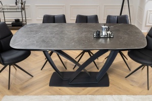 MASA SUFRAGERIE EXTENSIBILA, PAPILLON 180/260CM, DIN CERAMICA/STICLA MARMURA GRAFIT SI METAL, ARTIM GROUP SELECTION - Img 3