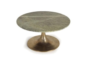 MASUTA DE CAFEA 74CM, BRONZ/MARMURA, METAL/MARMURA, STIL INDUSTRIAL
