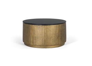 MASUTA DE CAFEA 80CM, BRONZ/NEGRU, BLAT DIN GRANIT SI SUPORT DIN METAL, DESIGN EXTRAVAGANT